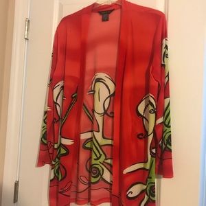 Whimsical tunic in red and green by Valentina